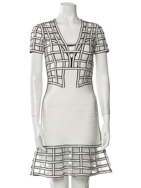 Herve Leger Crew Neck Mini Dress